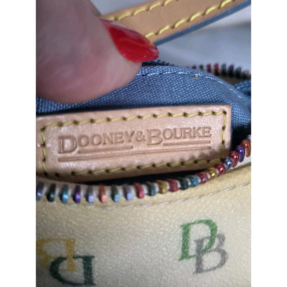 VTG Dooney & Bourke Y2K Micro Bag Rainbow Zip Multicolor DB Monogram - Picture 8 of 14